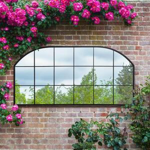 Arcus Window Arched Indoor Outdoor Wall Mirror Black