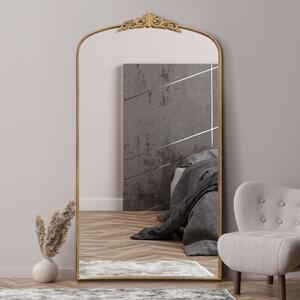 Crown Arched Full Length Wall Mirror Gold