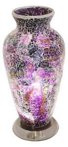 Apollo Mosaic Glass Vase Table Lamp In Purple