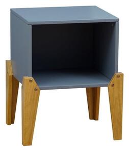 Fremont Contemporary Wooden Bedside Table In Grey