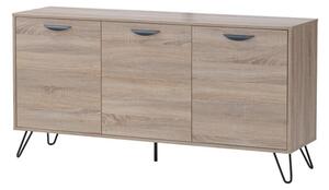 Sarva Wooden Sideboard With Black Metal Legs In Oak