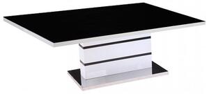 Aelia Black Glass Top Coffee Table With High Gloss White Base