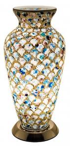 Apollo Mosaic Glass Vase Table Lamp In Blue Tile