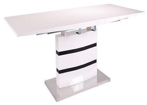 Layne High Gloss Extendable Dining Table In White And Black