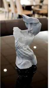 Lovers Kissing Sculpture In Grey Ceramic