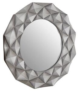 Aureia 3D Effect Wall Bedroom Mirror In Light Silver Frame