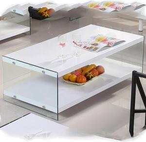 Maik White High Gloss Coffee Table With Glass Frame