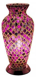 Apollo Mosaic Glass Vase Table Lamp In Purple Tile