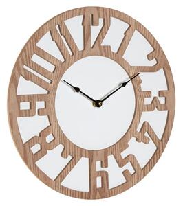 Symbia Round Wall Clock In Natural Wooden Frame