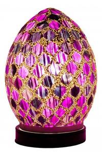 Apollo Mini Mosaic Glass Egg Table Lamp In Purple Tile