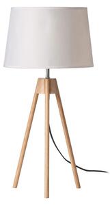 Obito White Fabric Shade Table Lamp With EU Plug And Tripod Base