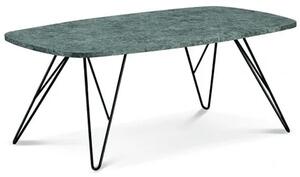 Makya Wooden Coffee Table With Black Metal Legs In Stone Effect