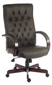 Corbin Executive Office Chair In Brown Faux Leather