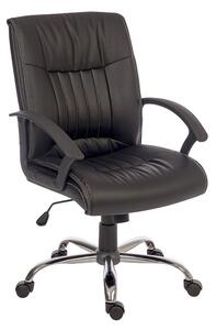 Flinton Executive Office Chair In Black PU With Chrome Base