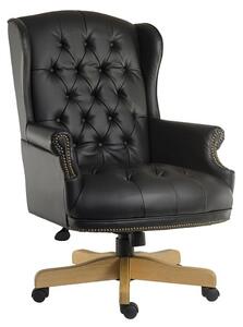 Patmos Executive Office Chair In Black Bonded Leather