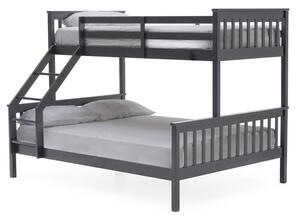 Selex Triple Sleeper Wooden Bunk Bed In Grey