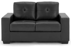 Gemonian Bonded Leather 2 Seater Sofa In Black