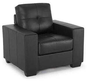 Gemonian Bonded Leather 1 Seater Sofa In Black