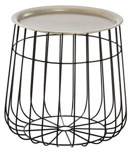 Casa Round Metal Side Table In Silver And Black