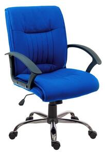 Flinton Fabric Executive Office Chair In Blue And Chrome Base