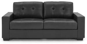 Gemonian Bonded Leather 3 Seater Sofa In Black