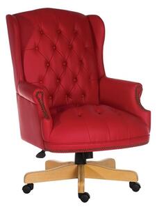 Patmos Executive Office Chair In Red Bonded Leather