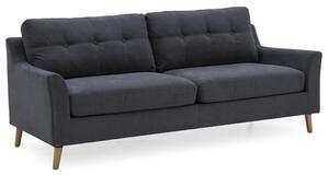 Olton Fabric 3 Seater Sofa With Wooden Legs In Charcoal