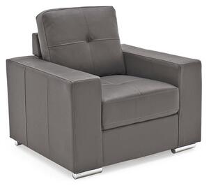 Gemonian Bonded Leather 1 Seater Sofa In Grey