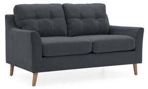 Olton Fabric 2 Seater Sofa With Wooden Legs In Charcoal