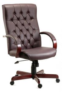 Corbin Executive Office Chair In Burgundy Faux Leather