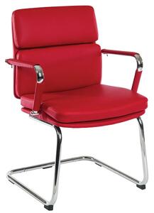 Deco Visitor Retro Eames Style Chair In Red PU