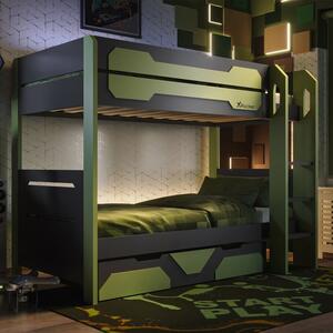 X Rocker Battalion Gaming Bunk Bed with Trundle