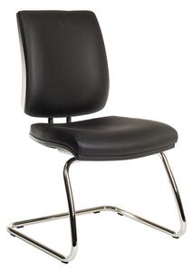 Dessau Visitor Deluxe Chair In Black PU With Chrome Frame