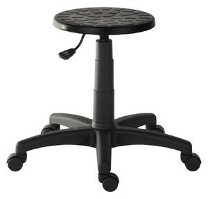 Payson PU Leather Office Stool In Black