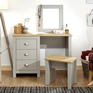 Loftus Wooden Dressing Table Set In Grey And Oak