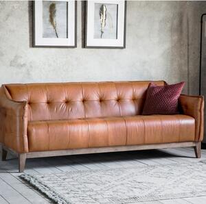 Crevan Vintage Leather 3 Seater Sofa In Mellow Brown