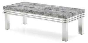 Cotswold Marble Top Coffee Table In Grey With Steel Legs