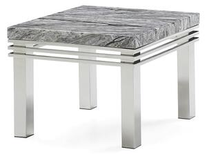 Cotswold Marble Top End Table Square In Grey With Steel Legs