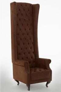 Trento Tall Upholstered Faux Leather Porter Chair In Brown