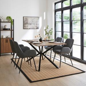 Zane 6 Seater Dining Table Rustic Oak Effect