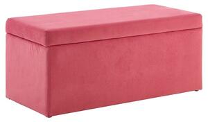 Cabane Kids Upholstered Velvet Ottoman In Pink