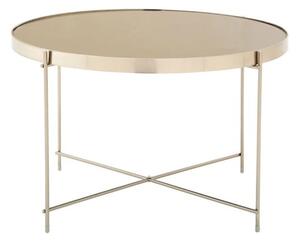 Alluras Large Grey Glass Side Table With Silver Frame