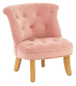 Ernest Kids Upholstered Velvet Chair In Pink