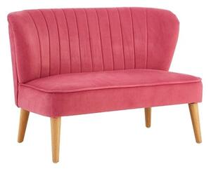 Cabane Kids Upholstered Velvet 2 Seater Sofa In Pink