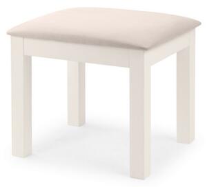 Madge Wooden Dressing Table Stool In White With Padded Seat