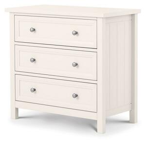 Madge Wooden Chest Of Drawers In White With 3 Drawers