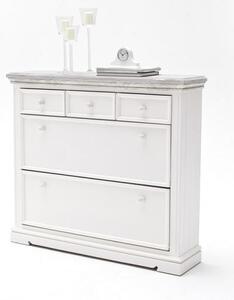 Corrin Wooden Shoe Cupboard Wide In White With 2 Flaps Doors