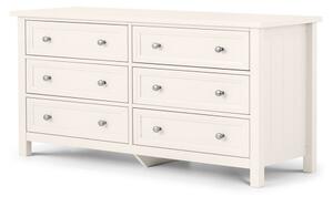 Madge Wooden Chest Of Drawers Wide In White With 6 Drawers