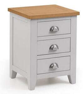 Raisie Wooden Bedside Cabinet In Grey With 3 Drawers