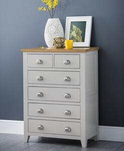 Raisie Wooden Chest Of Drawers In Grey With 6 Drawers